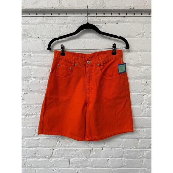 90s Traffic High Waisted Bright Orange Shorts size S - Picture 3 of 7